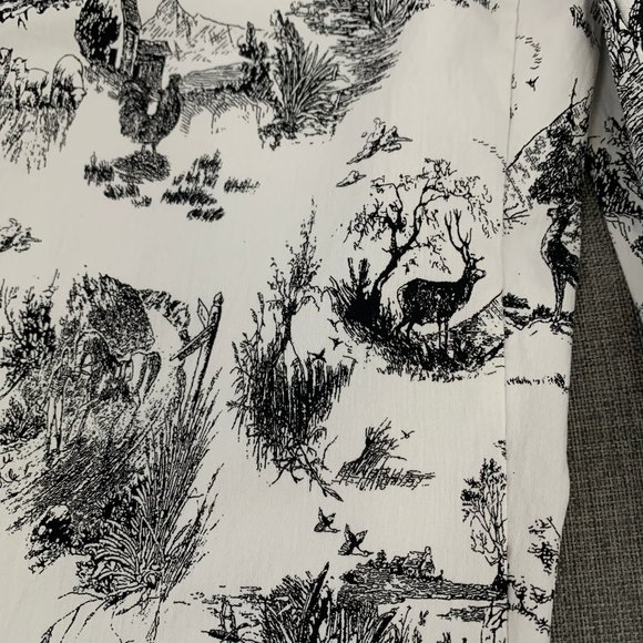 Philosophy Republic Clothing Pants Farm Animal Country Print Small off White Mid - Picture 13 of 16